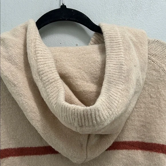 POL Beige and Red Striped Cowl Neck Sweater - Picture 3 of 7